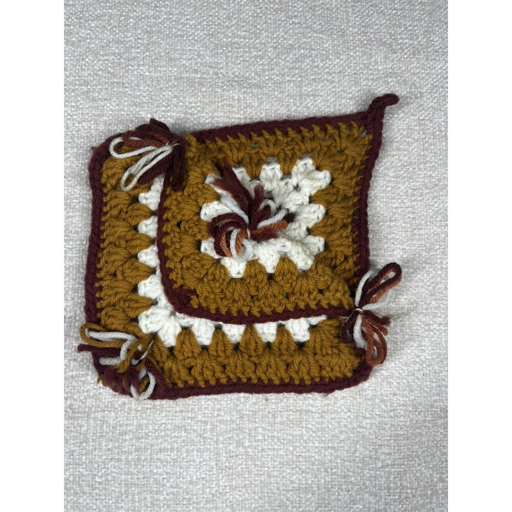 Vintage Pot Holders Handmade MCM 1970s Colors Thanksgiving Cottagecore